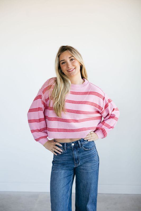 Striped Long Sleeve Knit Sweater