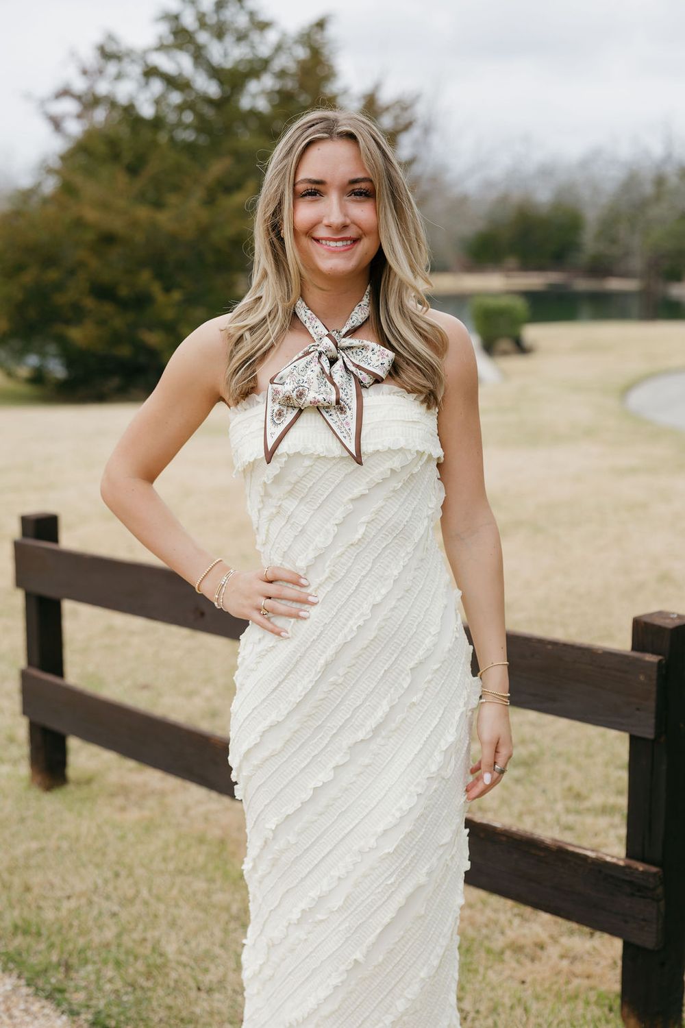 Strapless Frilly Lace Maxi Dress, Color: - Yellow, Size: - S