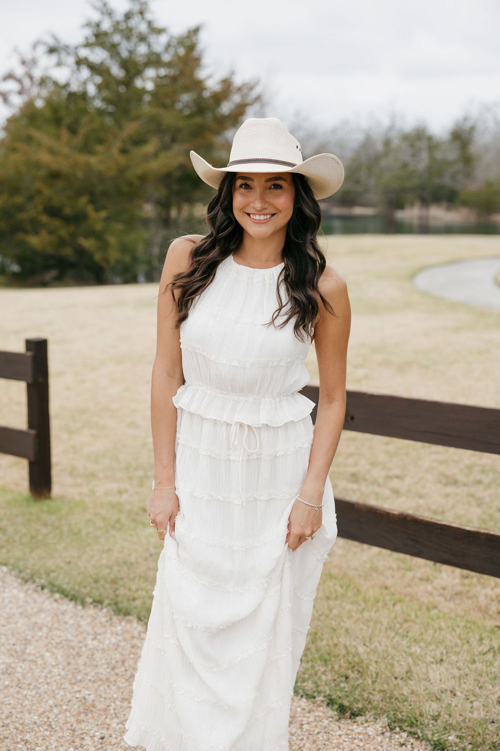 Textured Flowy Crinkle Top &amp; Maxi Skirt Set, Color: - White, Size: - S