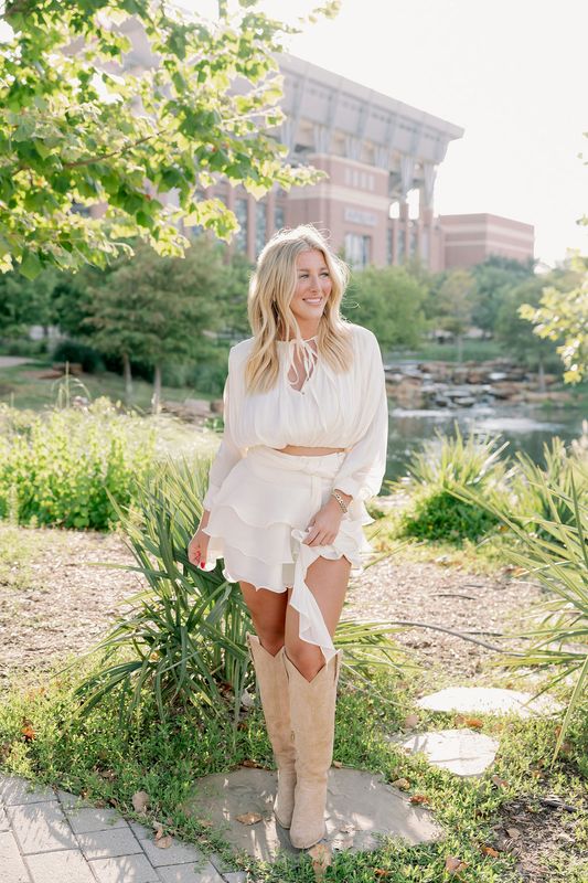 Shimmer Organza Blouse &amp; Mini Skirt Set