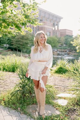 Shimmer Organza Blouse &amp; Mini Skirt Set
