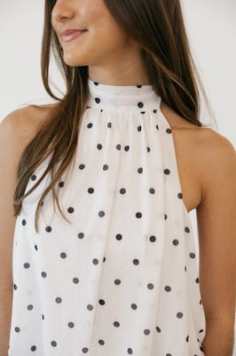 Polka Dot Halter Neck Mini Dress