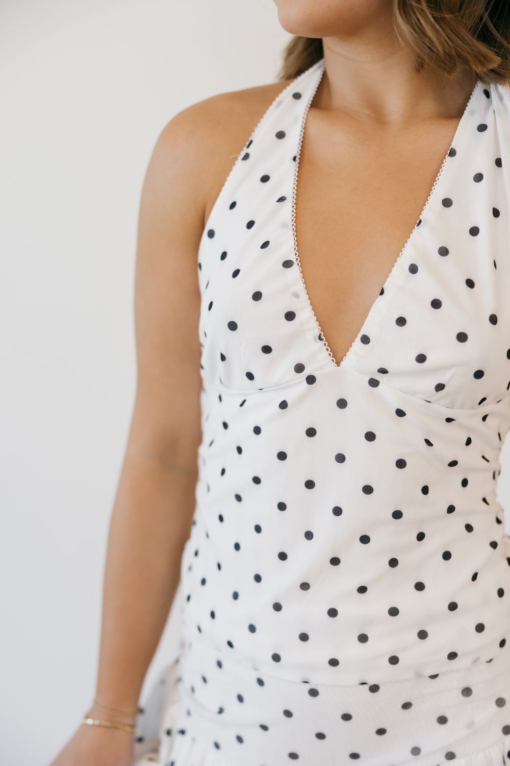 Mesh Polka Dot Halter Top