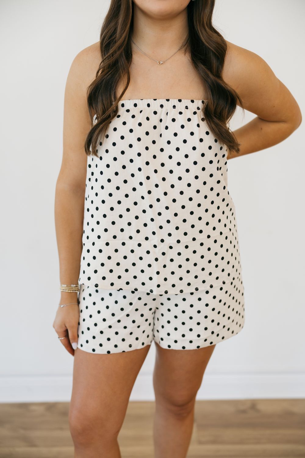 Polka Dot Tube Top &amp; Shorts Set