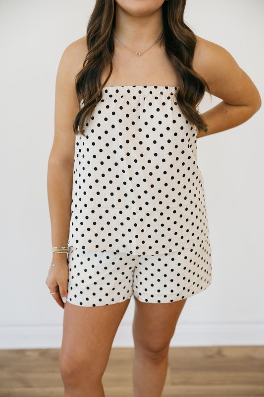 Polka Dot Tube Top &amp; Shorts Set