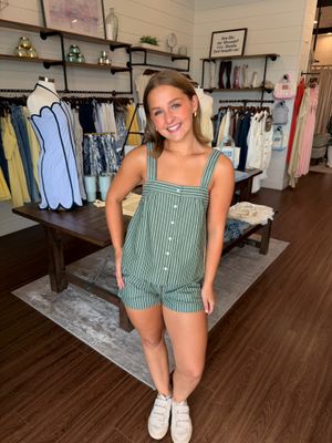 Striped Top &amp; Shorts Set