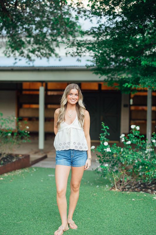 Knit Eyelet Halter Top