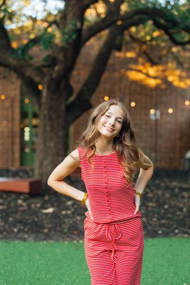 Striped Sleeveless Button Down Top