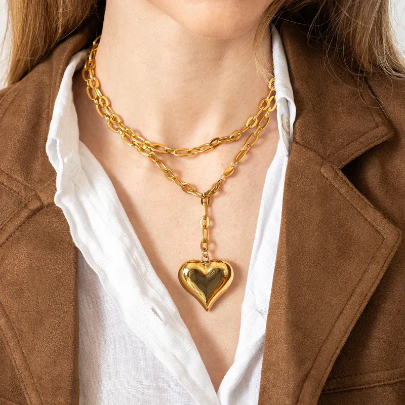 Statement Puffy Heart Necklace