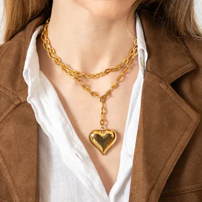 Statement Puffy Heart Necklace