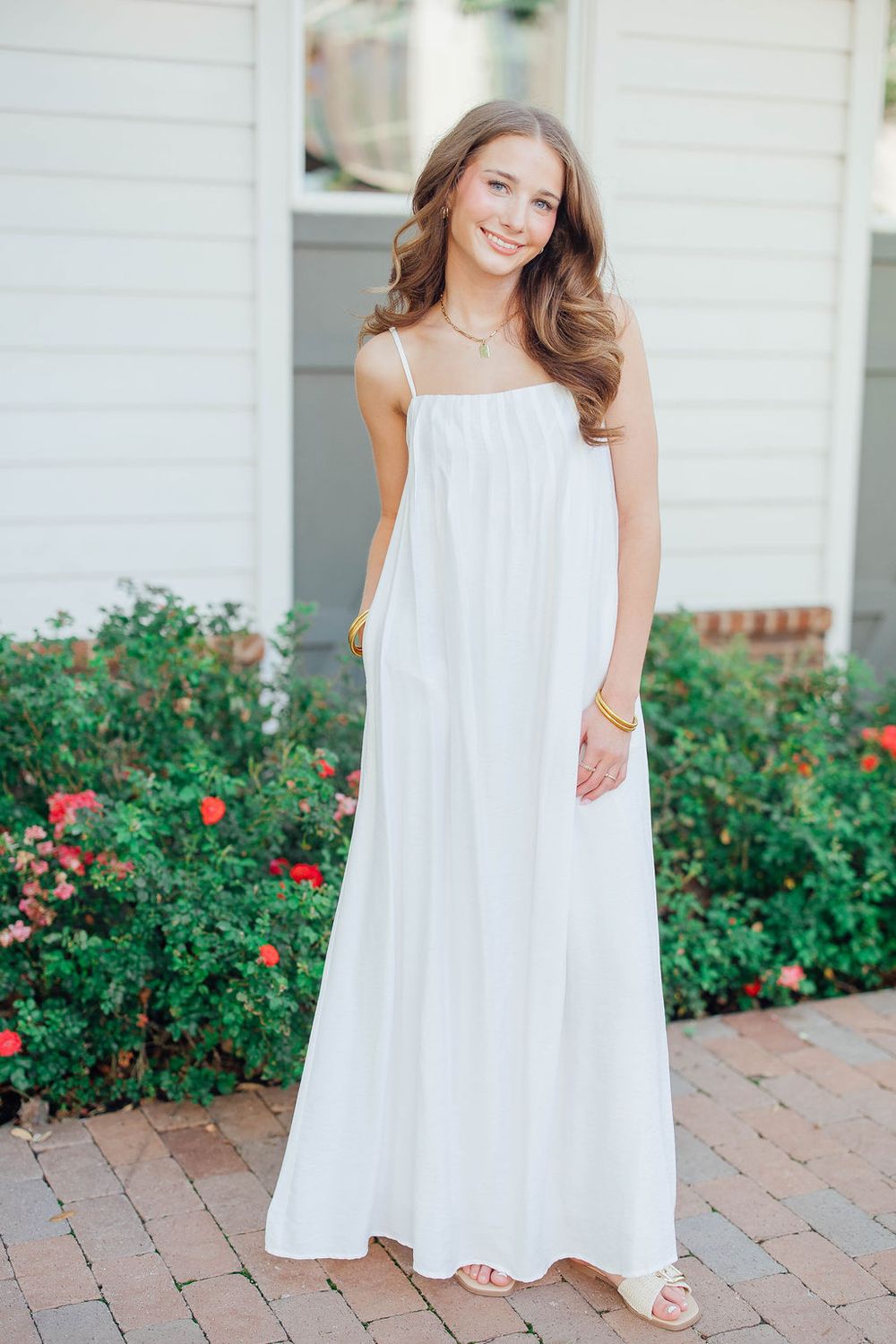 Pleated Detail Maxi Dress
