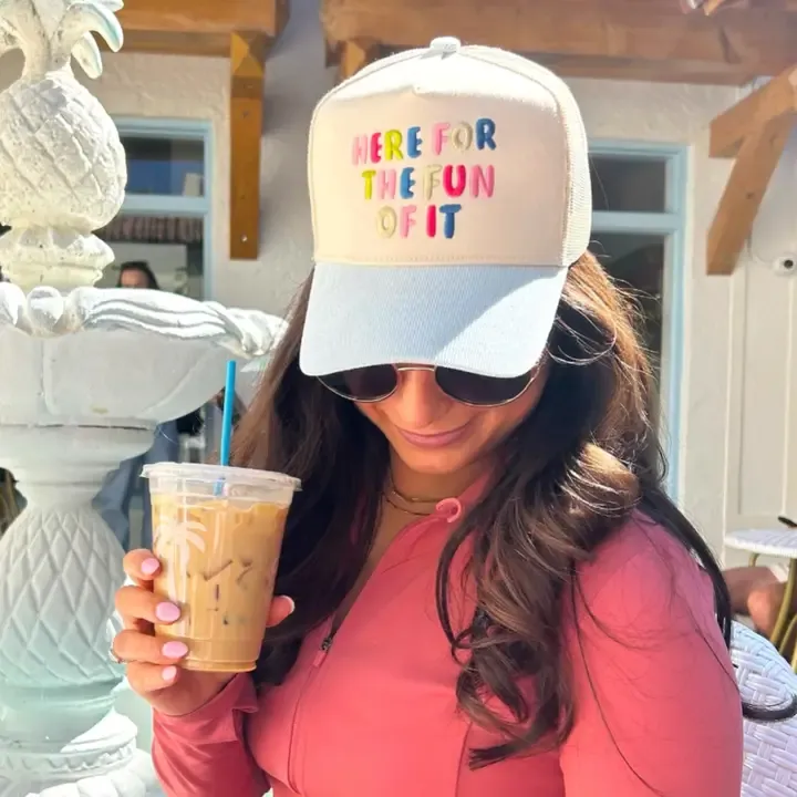 "Here For the Fun of it" Corduroy Trucker Hat