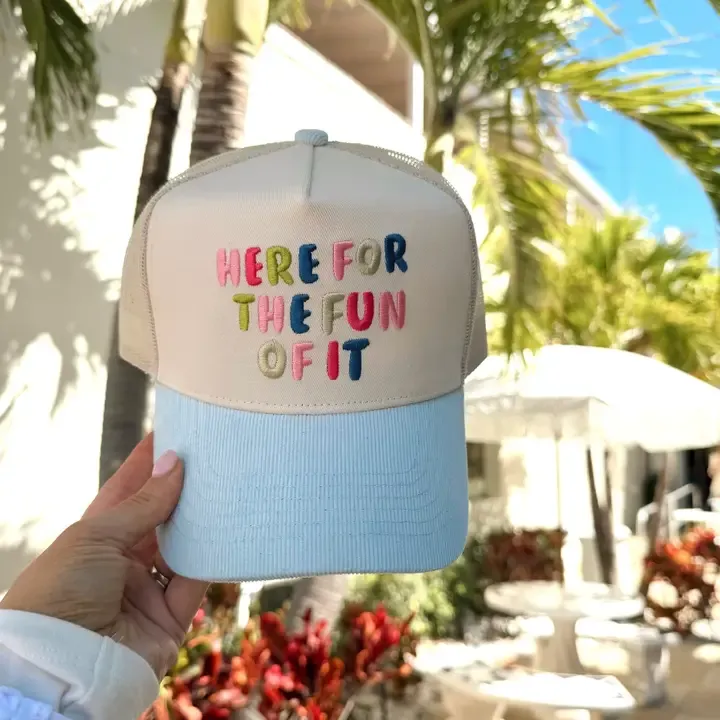 "Here For the Fun of it" Corduroy Trucker Hat