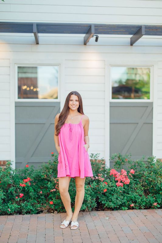 Gathered Tie Strap Dress