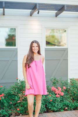 Gathered Tie Strap Dress
