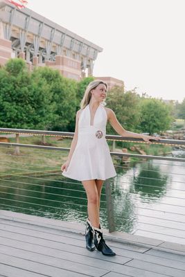 Polka Dot Halter Mini Dress