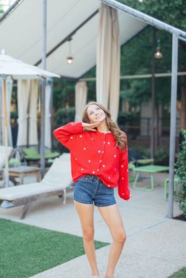 Long Sleeve Star Embroidered Cardigan