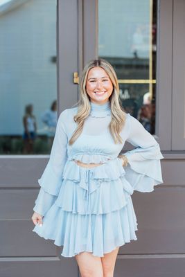 Long Sleeve FLowy Ruffle Mini Dress