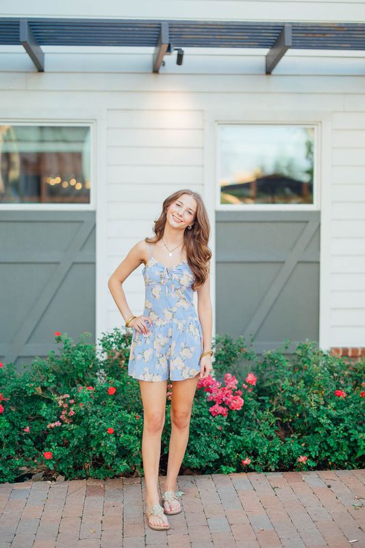 Drop Waist Floral Romper