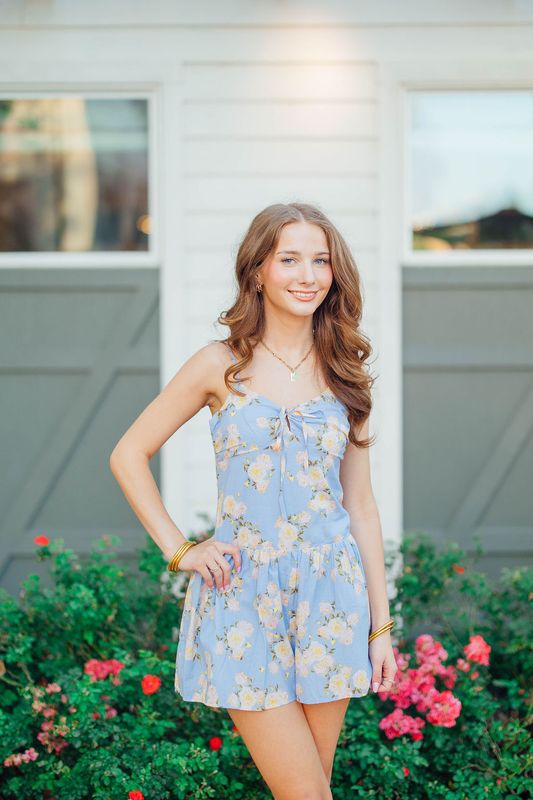 Drop Waist Floral Romper