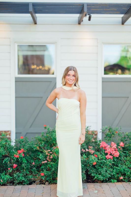 Strapless Cross Back Detail Maxi