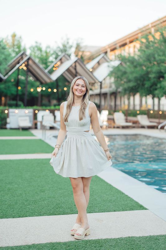 Pin Striped Sleeveless Open Back Flare Mini