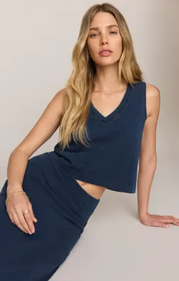Sloane V Neck Denim Tank