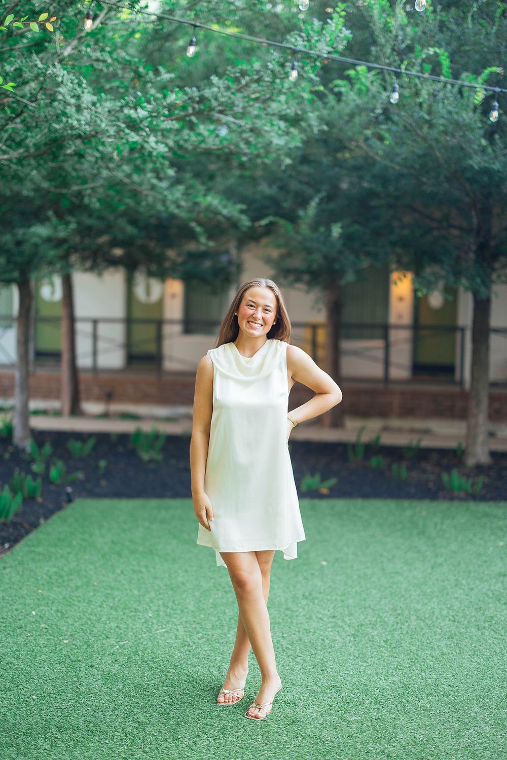Sheer Draped Neck Scarf Mini Dress