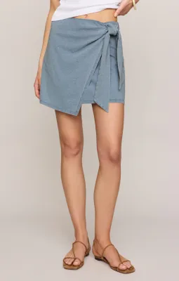 Sora Jersey Denim Mini Skirt