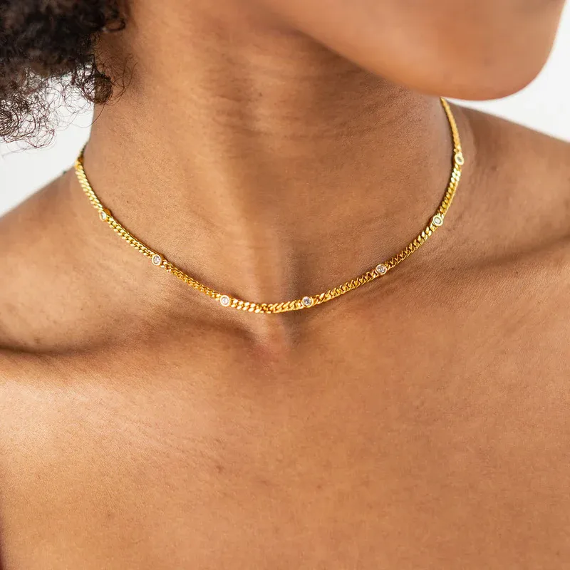 Gold Dainty CZ Choker