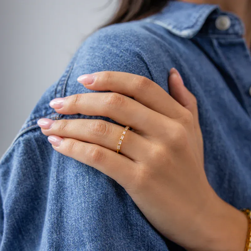 Slim Baguette Tennis Ring