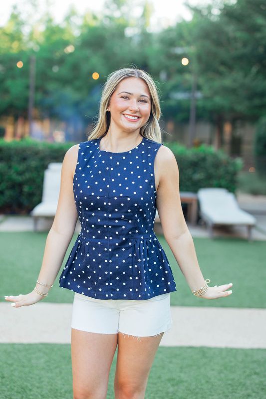 Polka Dot Peplum Top