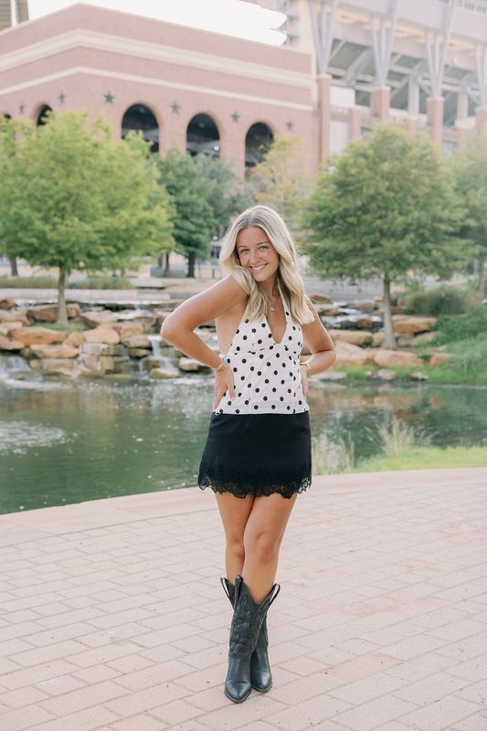 Polka Dot Halter Neck