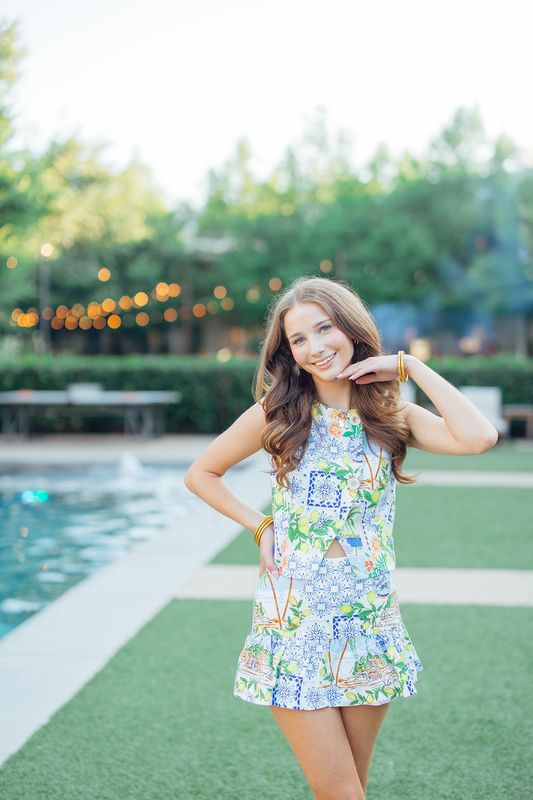 Tropical Button Down Vest Top &amp; Mini Skort Set