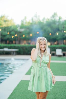 Pinstripe Tie Front Lace Trim Mini Dress