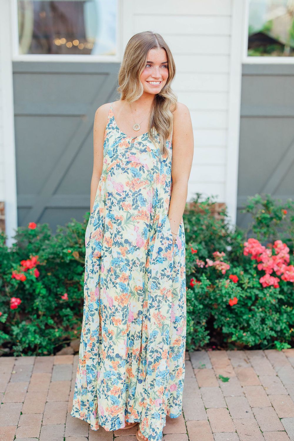 Floral Open Back Maxi Dress