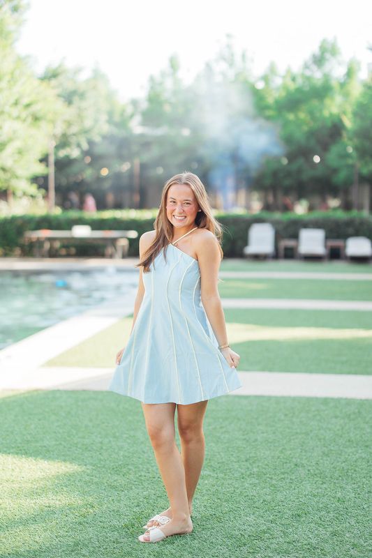 Halter Mini Dress W/ Contrast Binding