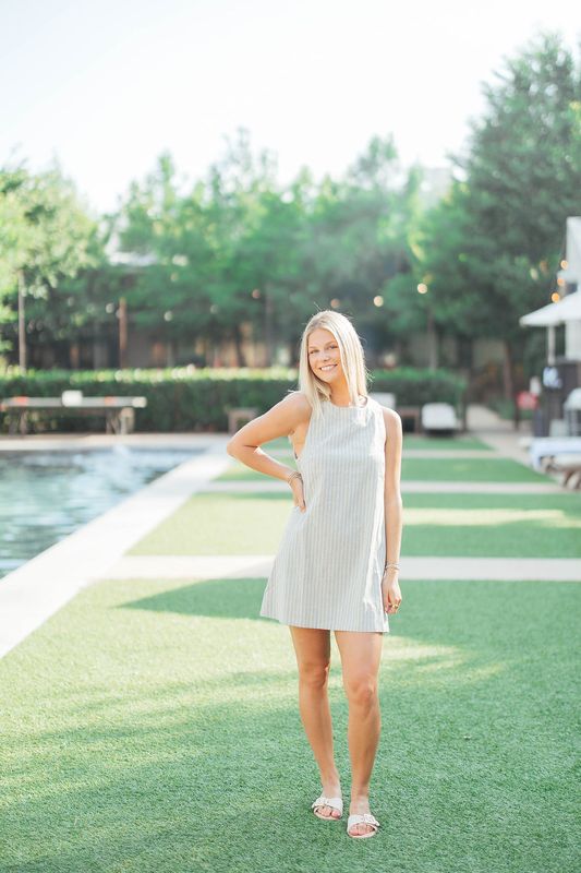 Striped Sleeveless Shift Dress