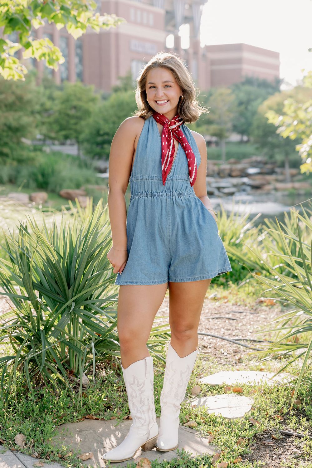 Denim Halter Romper