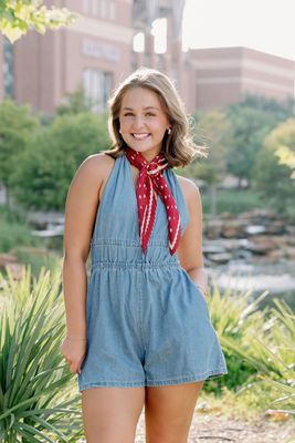 Denim Halter Romper