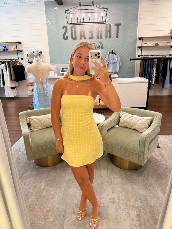 Polka Dot Neck Scarf Mini Dress