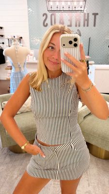 Striped Open Back Top
