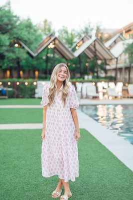 Collared Puff Sleeve Floral Maxi Dress
