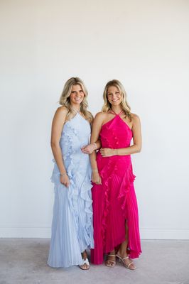Cecilia Blue Ruched Chiffon Midi Dress
