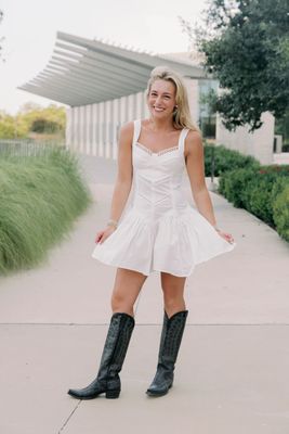 Corset &amp; Lace Smocked Mini Dress