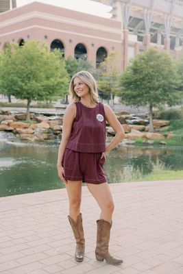 Relaxed Contrast Stitch Lounge Shorts