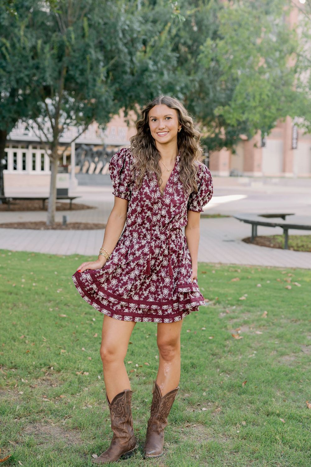 Embroidered Ruffle Tiered Mini