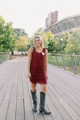 Textured Overlay Square Neck Mini Dress