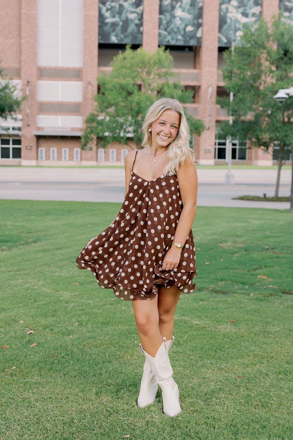 Polka Dot Tiered Ruffle Mini Dress