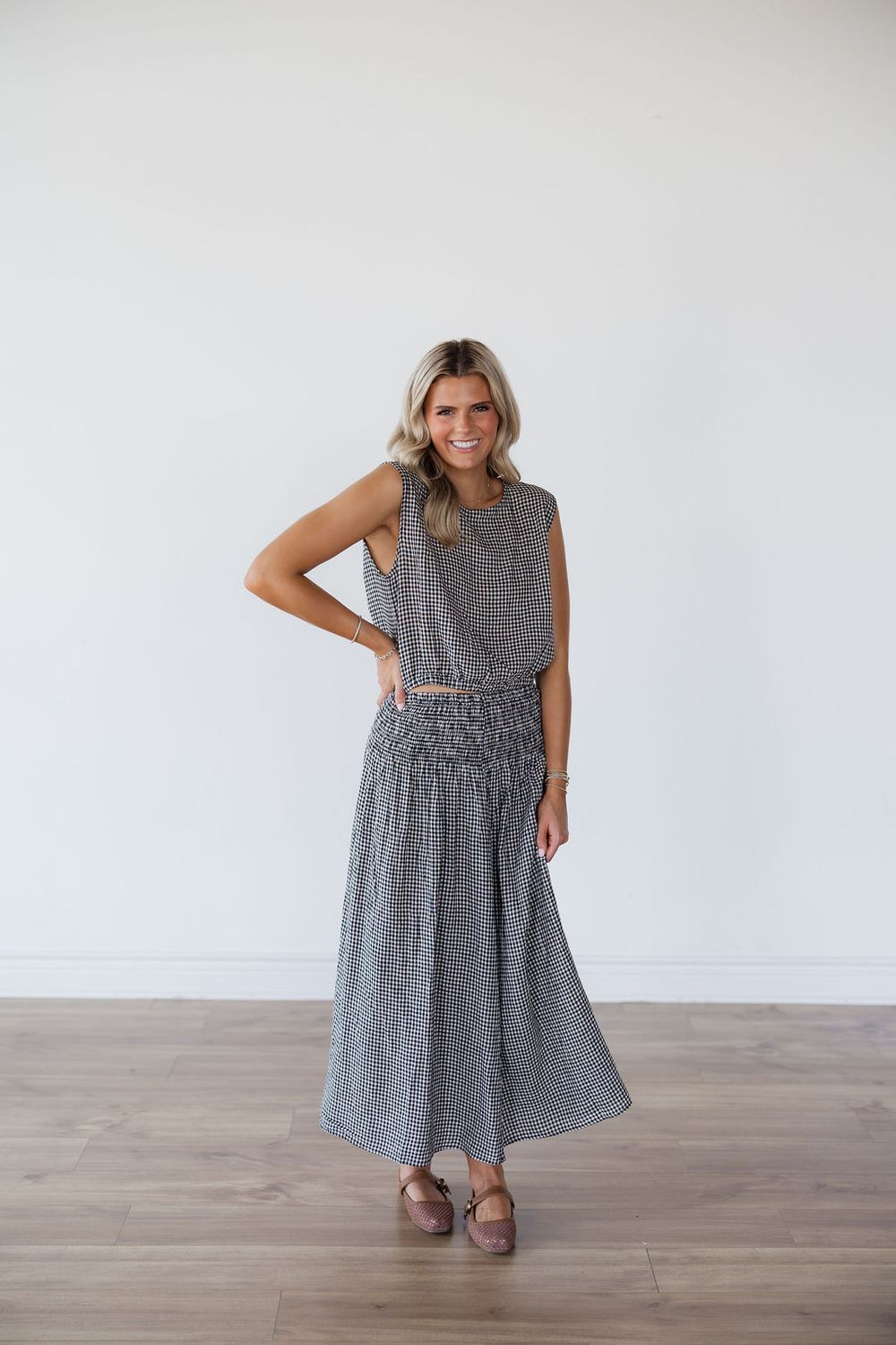 Brooke Gingham Midi Skirt
